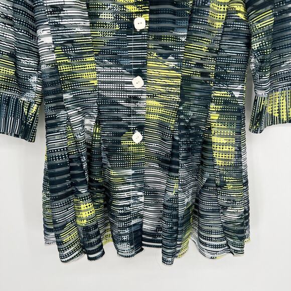 IC Connie K Jacket Womens S Colorful Striped Mesh Lightweight Edgy Ribbed - Picture 3 of 8